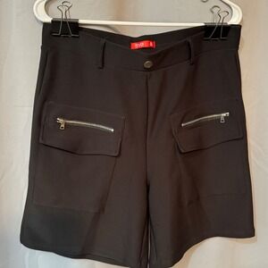 Maze Collection Womens XL Black Cargo Utility Shorts High Waisted Zipper Pockets